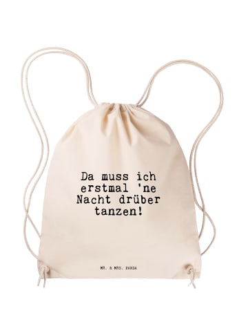 Mr. & Mrs. Panda Sportbeutel Da muss ich erstmal... mit Spruch in Creme