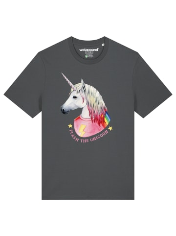 wat? Apparel T-Shirt Flash, the unicorn in Grau
