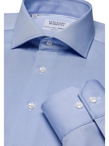 Vincenzo Boretti Hemd gerader Schnitt in blau