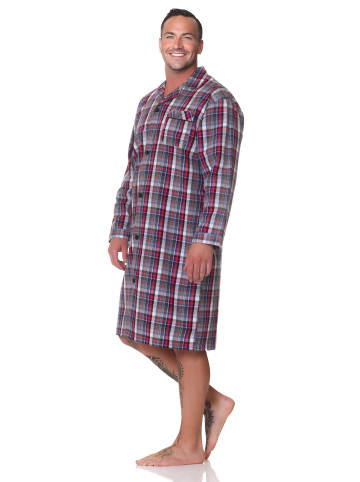 NORMANN Langarm Nachthemd gewebt - 88875 in rot