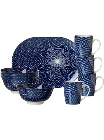 Ritzenhoff & Breker 12er Set Frühstücksset Royal Reiko in blau-weiß