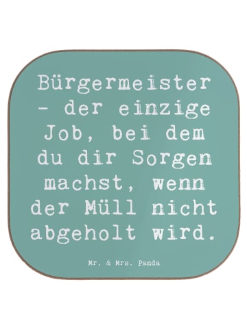 Mr. & Mrs. Panda Coaster Spruch Bürgermeister Job mit Spruch in Meeresbrise
