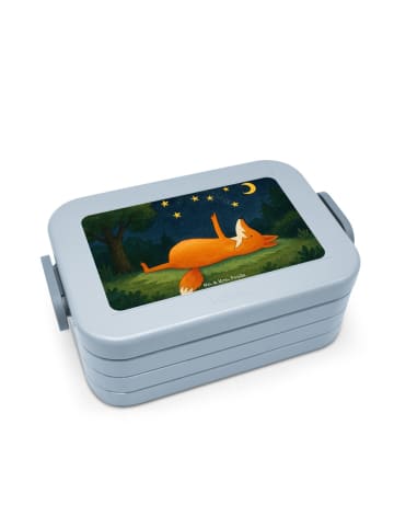 Mr. & Mrs. Panda Brotdose Fuchs Sterne Design ohne Spruch in Blau Pastell