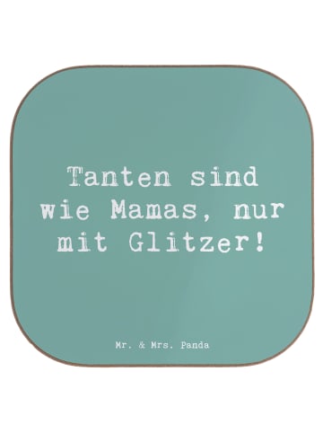 Mr. & Mrs. Panda Flaschenuntersetzer Spruch Glitzernde Tante mit... in Meeresbrise