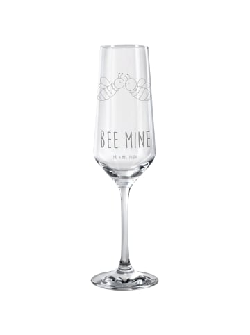 Mr. & Mrs. Panda Sektglas Biene Liebe mit Spruch in Transparent