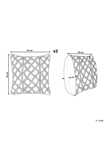 Beliani 2er-Set Dekokissen GOREME in Blau