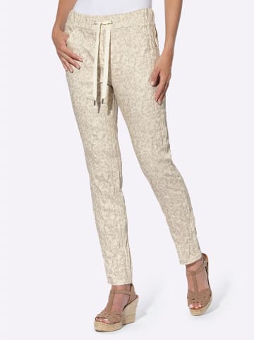 Heine Druckhose in champagner-beige-bedruckt