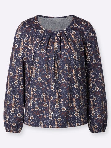 Sieh an! Langarm-Shirt in marine-champagner-bedruckt