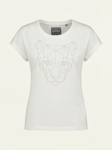 KOROSHI Damen-T-Shirt mit Tierglitzer in weiß