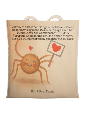 Mr. & Mrs. Panda Tote Bag Spinne Agathe Motivation Design mit Sp... in Weiß