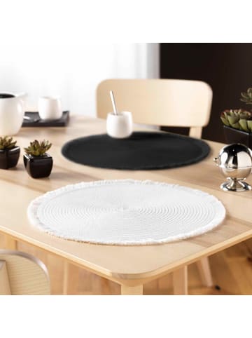 Douceur d’Intérieur Platzset mit Fransen FALBALA, 1 St. in Weiß, Ø 38 cm