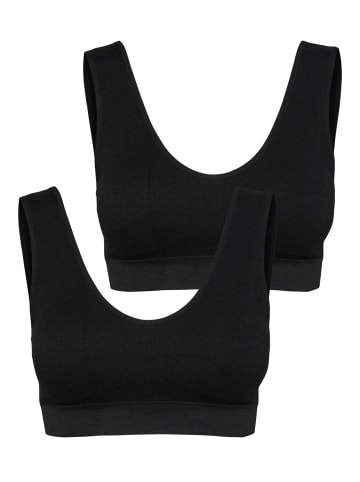 Vero Moda Bustier Ripp BH 2-er Pack Soft Cups ohne Bügel VMAGNES in Schwarz