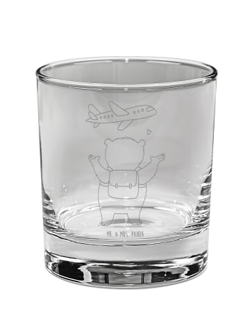 Mr. & Mrs. Panda Tumbler Glas Bär Flugzeug ohne Spruch in Transparent