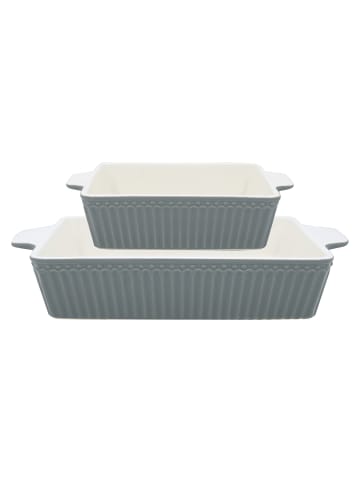 Greengate Auflaufform ALICE STONE GREY Grau 2er Set Klein