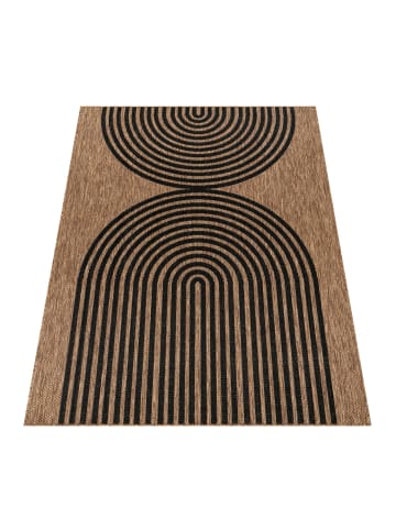 KADIMA DESIGN Teppich Kurzflor Bogenmuster Wohnzimmer schmutzabweisend in Natur