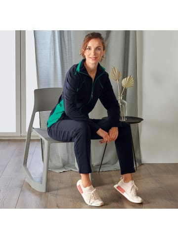 Erwin Müller Sweat Freizeitanzug in marine/smaragdgrün