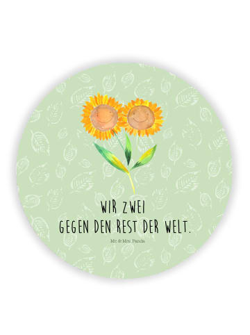 Mr. & Mrs. Panda Rund Magnet Blume Sonnenblume mit Spruch in Blattgrün