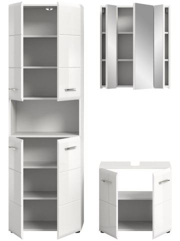 ebuy24 Badmöbelset Ice (3-teilig) Weiß 135 x 32 cm