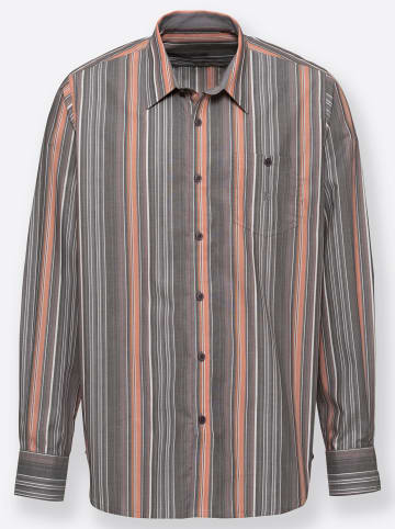 WITT WEIDEN Langarm-Hemd in papaya-gestreift