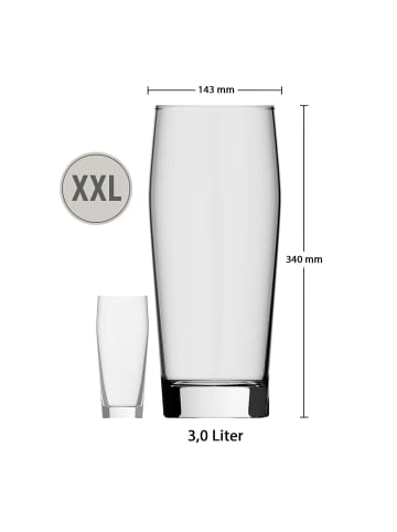 Rastal Willi Becher Riesen-Bierglas Ranft 3,0 Liter transparent in transparent