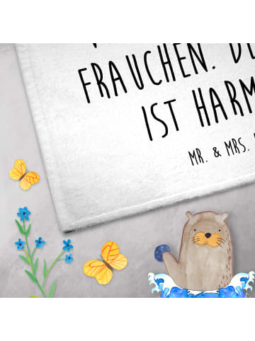 Mr. & Mrs. Panda Handtuch Hund Flauschig mit Spruch in Weiß