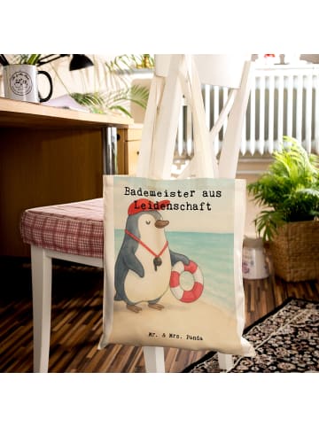 Mr. & Mrs. Panda Tasche Bademeister Leidenschaft Design mit Spruch in Weiß