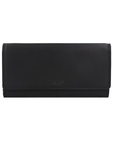 mano Donna Giulia Geldbörse Leder 19,5 cm in schwarz