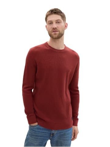 Tom Tailor Pullover STRUCTURED CREWNECK in Rot