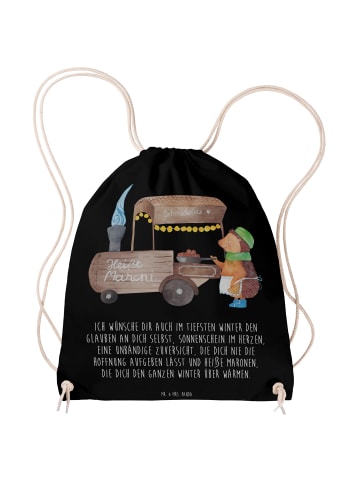 Mr. & Mrs. Panda gymnastiktasche Igel Maronen mit Spruch in Schwarz