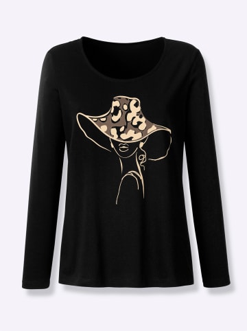 Sieh an! Langarmshirt in schwarz