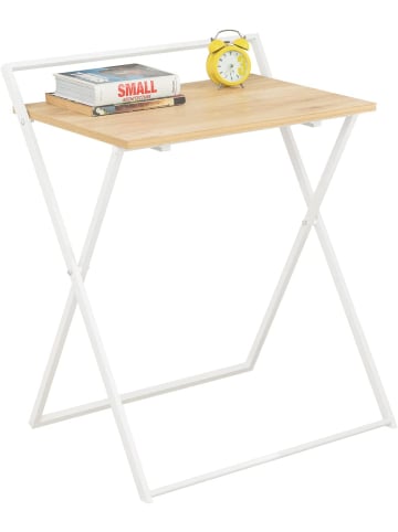 SoBuy Schreibtisch in Braun und Weiß - (B)63 x (H)77 x (T)45cm