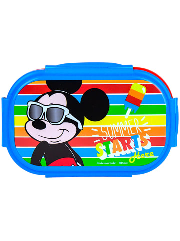 Disney Mickey Mouse Brotdose Mickey Mouse mit 2-Fach-Unterteilung & Göffel-Messer in Bunt