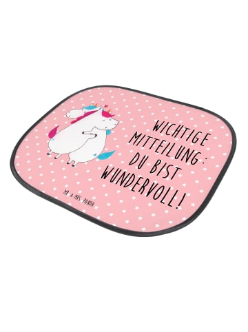 Mr. & Mrs. Panda Sonnenblende Auto Einhorn Mitteilung mit Spruch in Rot Pastell