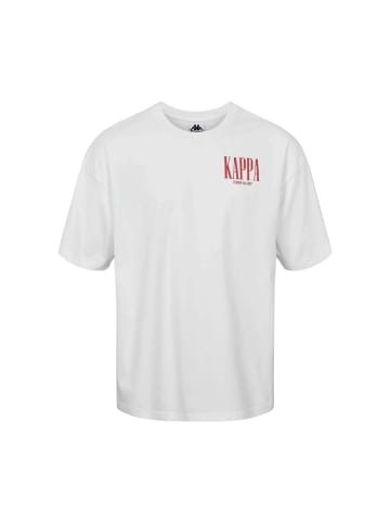 Kappa T-shirt Sauren in white-red md coral