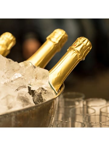 relaxdays Sektkühler in Silber - Ø 36,5 cm