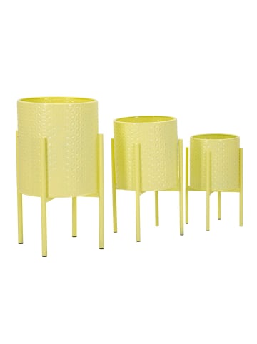 Mauro Ferretti Farbige Metall-Pflanztöpfe, 3er-Set, Ø 36 x 56,5 cm, 30 x 48,5 cm, 24 x 37,7 cm