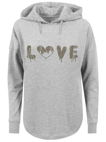 F4NT4STIC Oversized Hoodie Valentinstag Love Pink in grau