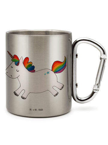 Mr. & Mrs. Panda Wandertasse Einhorn Happy ohne Spruch in Silber