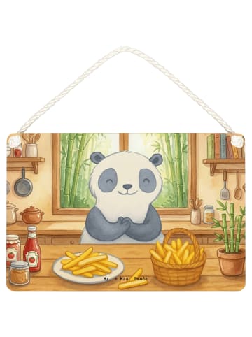 Mr. & Mrs. Panda Schild Panda Pommes Gebet Design ohne Spruch in Weiß