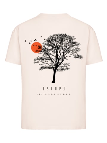 F4NT4STIC Ladies Everyday Tee Escape Discover the World Tree Birds in pink