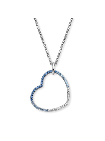 Engelsrufer  Sterling Silber Herz blau Halskette Zirkonia 42-50 cm