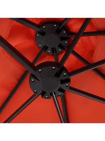 ABRIHOME Doppelseitiger Sonnenschirm in Orange 450 cm rechteckig mit Kurbel Ohne Fuß 