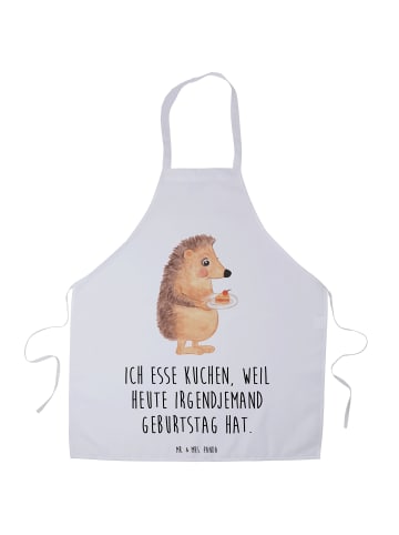 Mr. & Mrs. Panda Kochschürze Igel Kuchenstück mit Spruch in Weiß