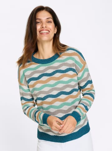 Sieh an! Langarm-Pullover in ecru-topas-gemustert