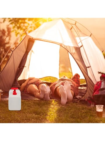 relaxdays Wasserkanister in Weiß/Rot - 12 l