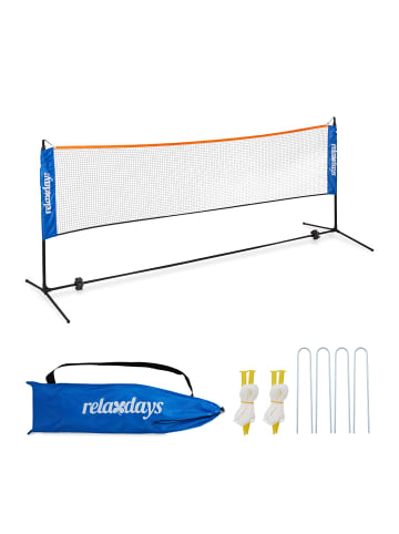 relaxdays Badmintonnetz in Schwarz/ Blau - (B)310 x (H)225 x (T)103 cm