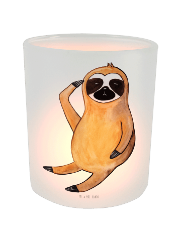 Mr. & Mrs. Panda Windlicht Faultier Vogel ohne Spruch in Transparent