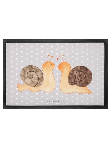 Mr. & Mrs. Panda Schmutzfangmatte Schnecken Liebe ohne Spruch in Grau Pastell