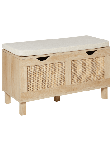 Beliani Bettbank WASHINGTON in Braun/Beige - (W) 80 x (H) 47 x (L) 35 cm