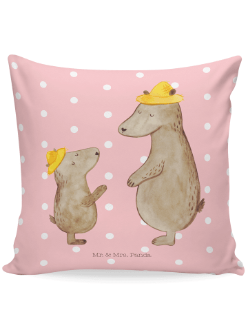 Mr. & Mrs. Panda Kuschelkissen Bären mit Hut ohne Spruch in Rot Pastell